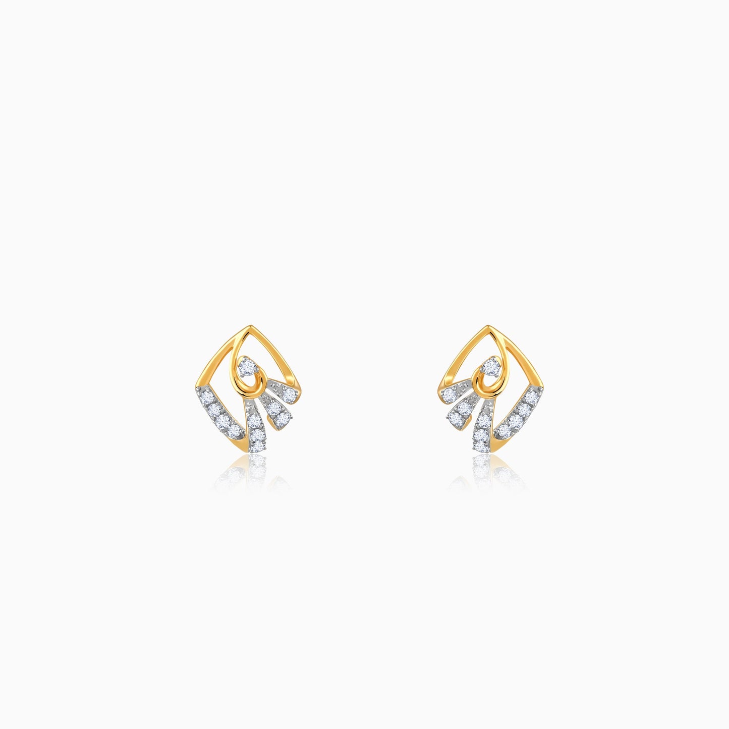 Gold Angular Lab Grown Diamond Studs