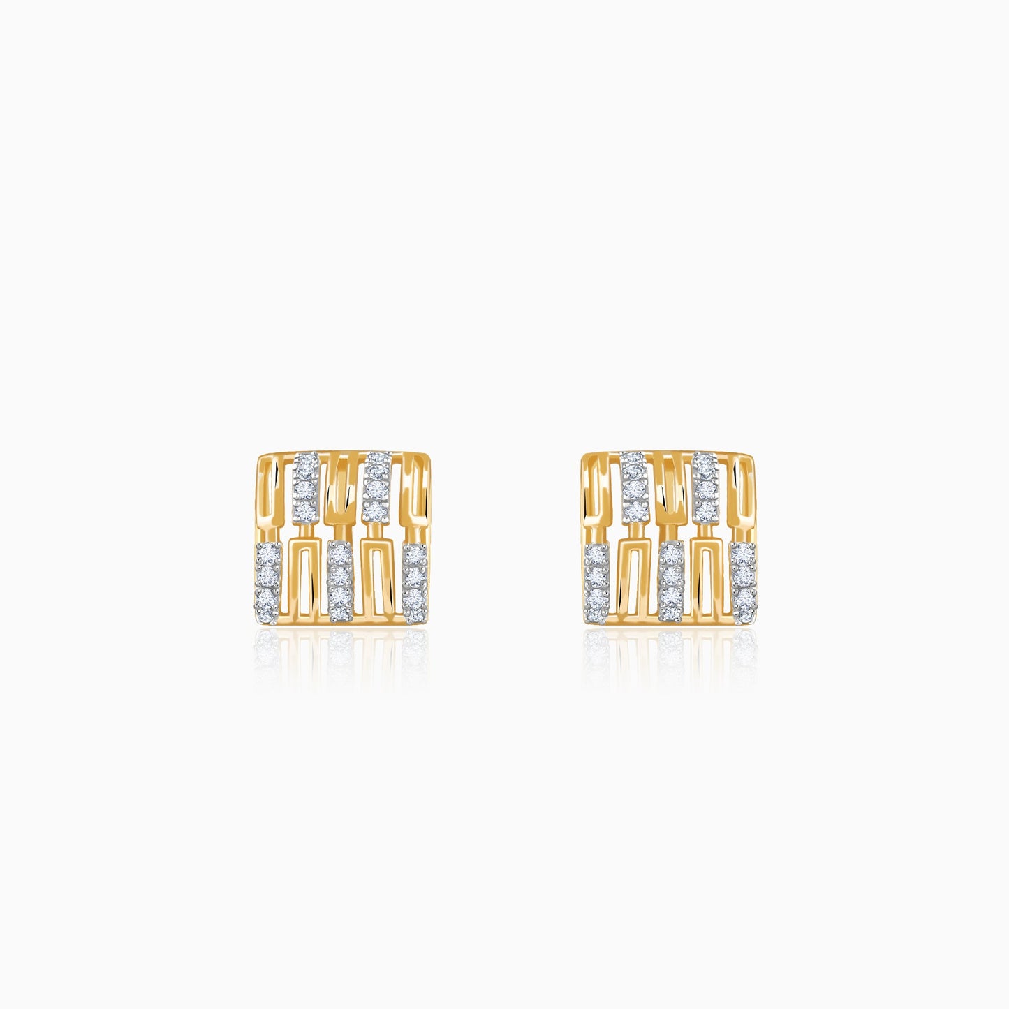 Gold Princess Lab Grown Diamond Stud Earrings