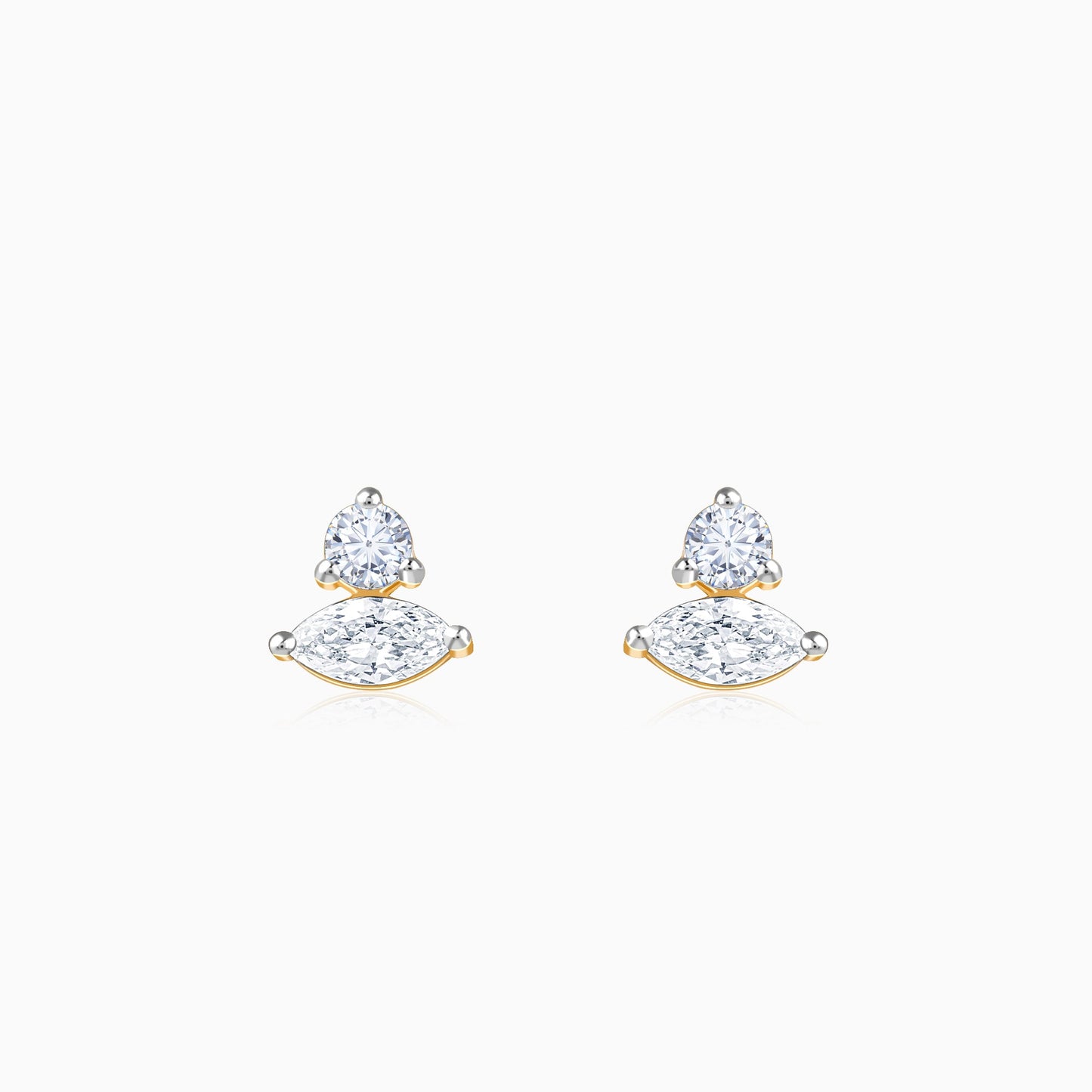 Gold Lumina Marquise Lab Grown Diamond Stud Earrings