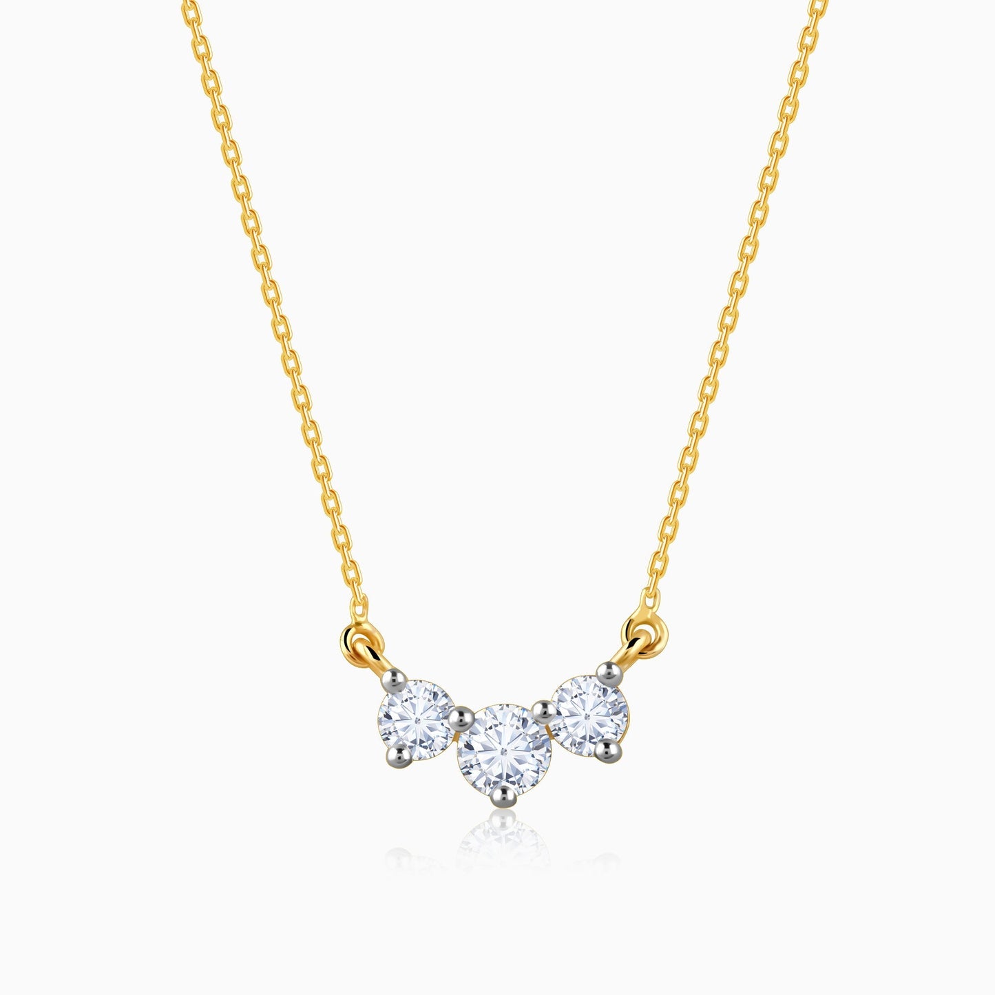 Gold Trilove Solitaire Diamond Necklace