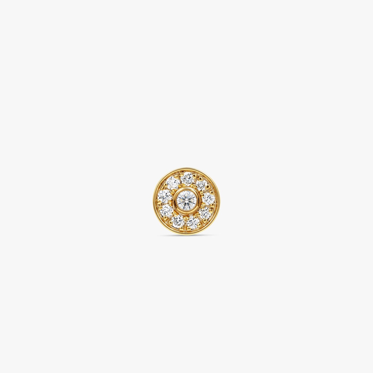 Gold Aura Circle Lab Grown Diamond Nose Pin