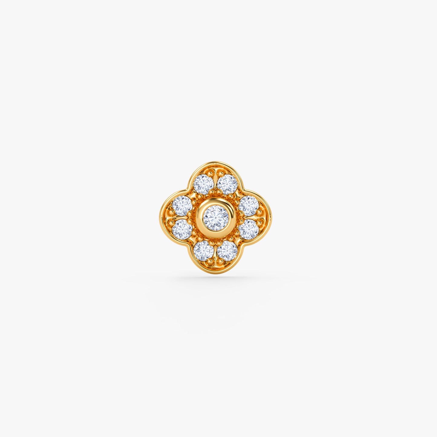 Gold Fleur Glow Lab Grown Diamond Nose Pin