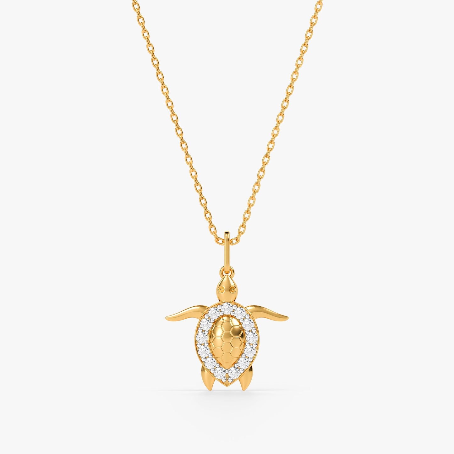 Gold Classy Tortoise Lab Grown Pendant