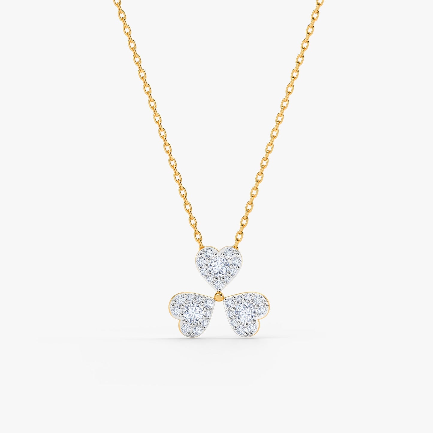 Gold Clover Radiance Lab Grown Diamond Pendant