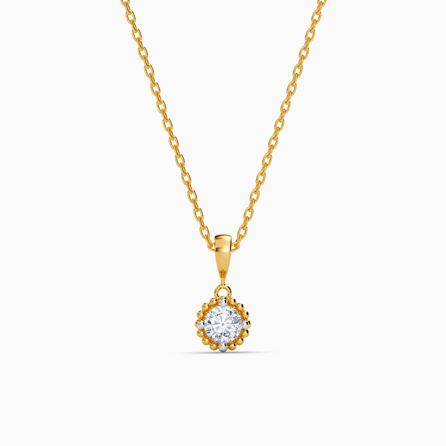 Gold Halo Weave Lab Grown Diamond Pendant