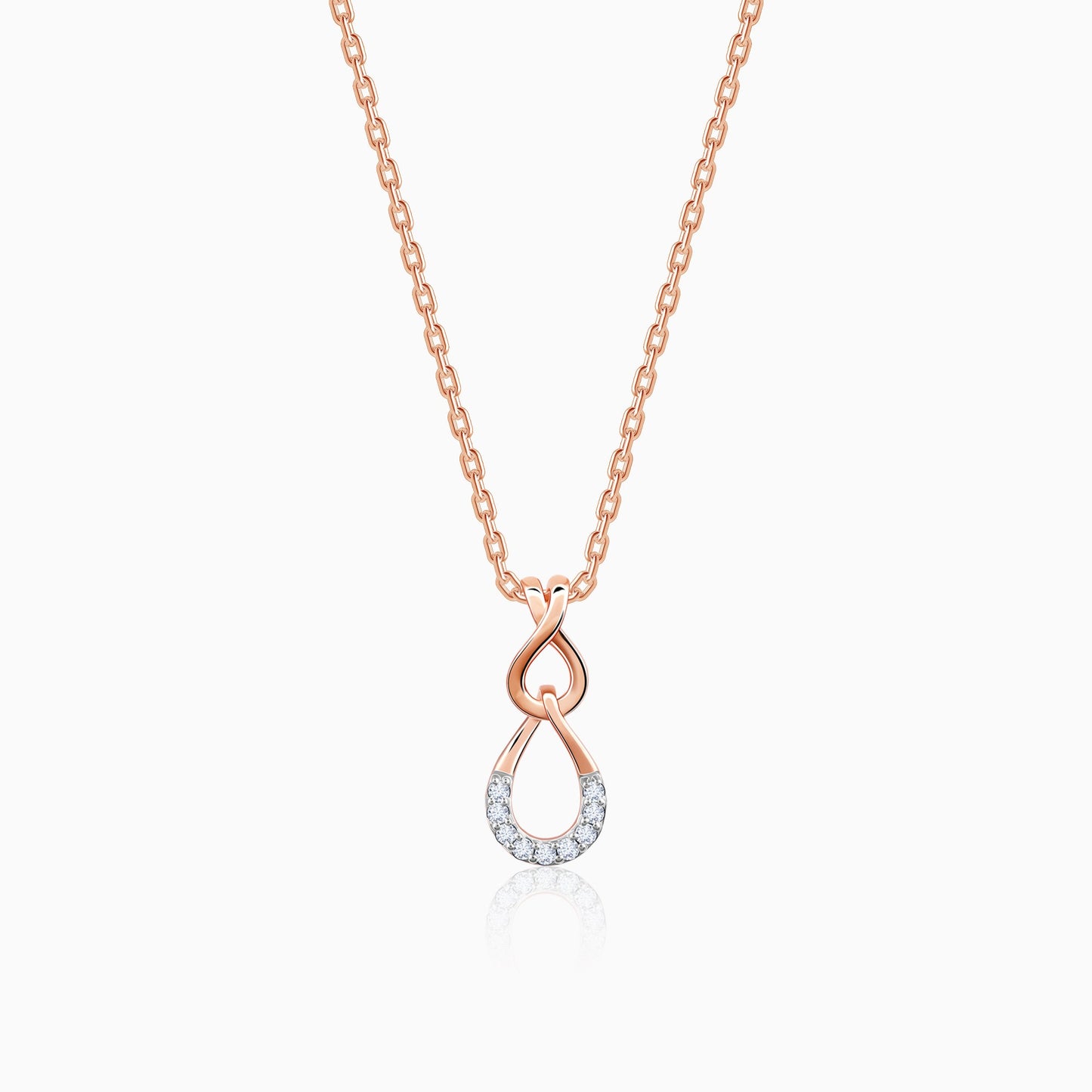 Rose Gold Twinkling Drops Diamond Pendant