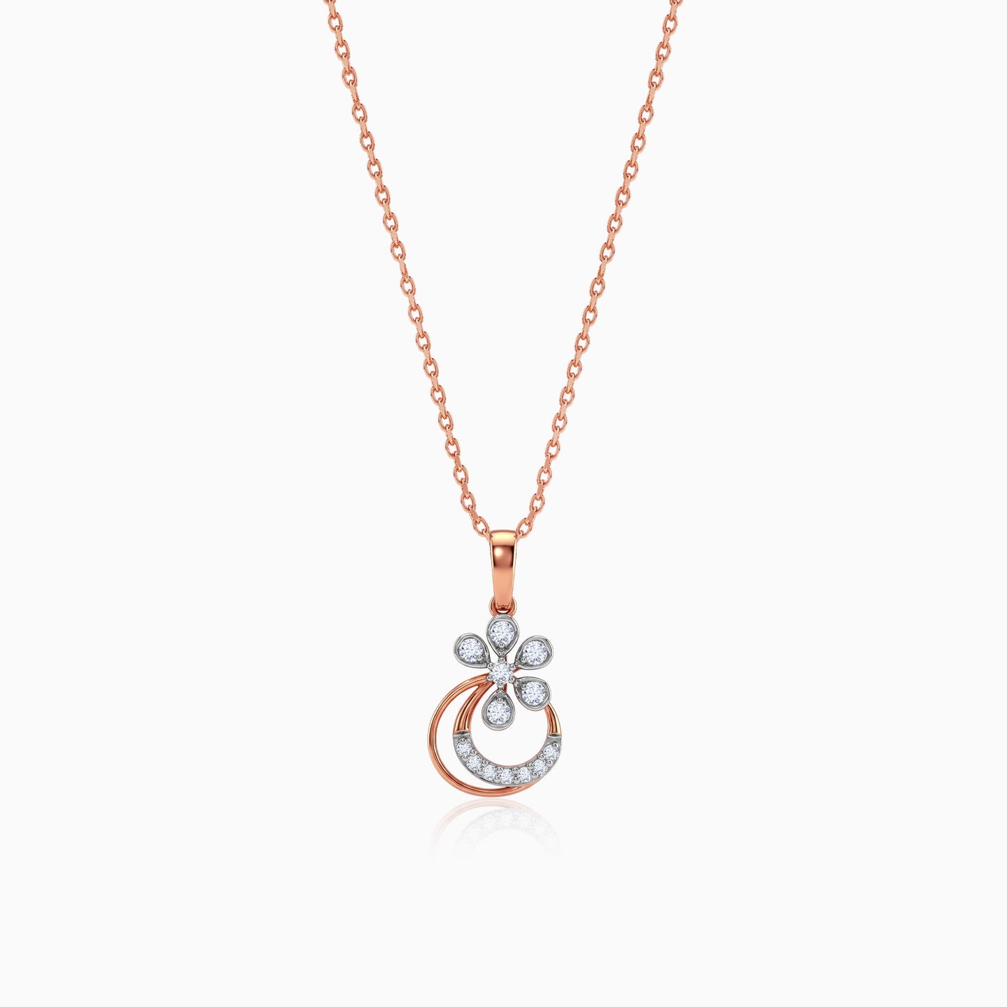 Rose Gold Zinnia Lab Grown Diamond Pendant