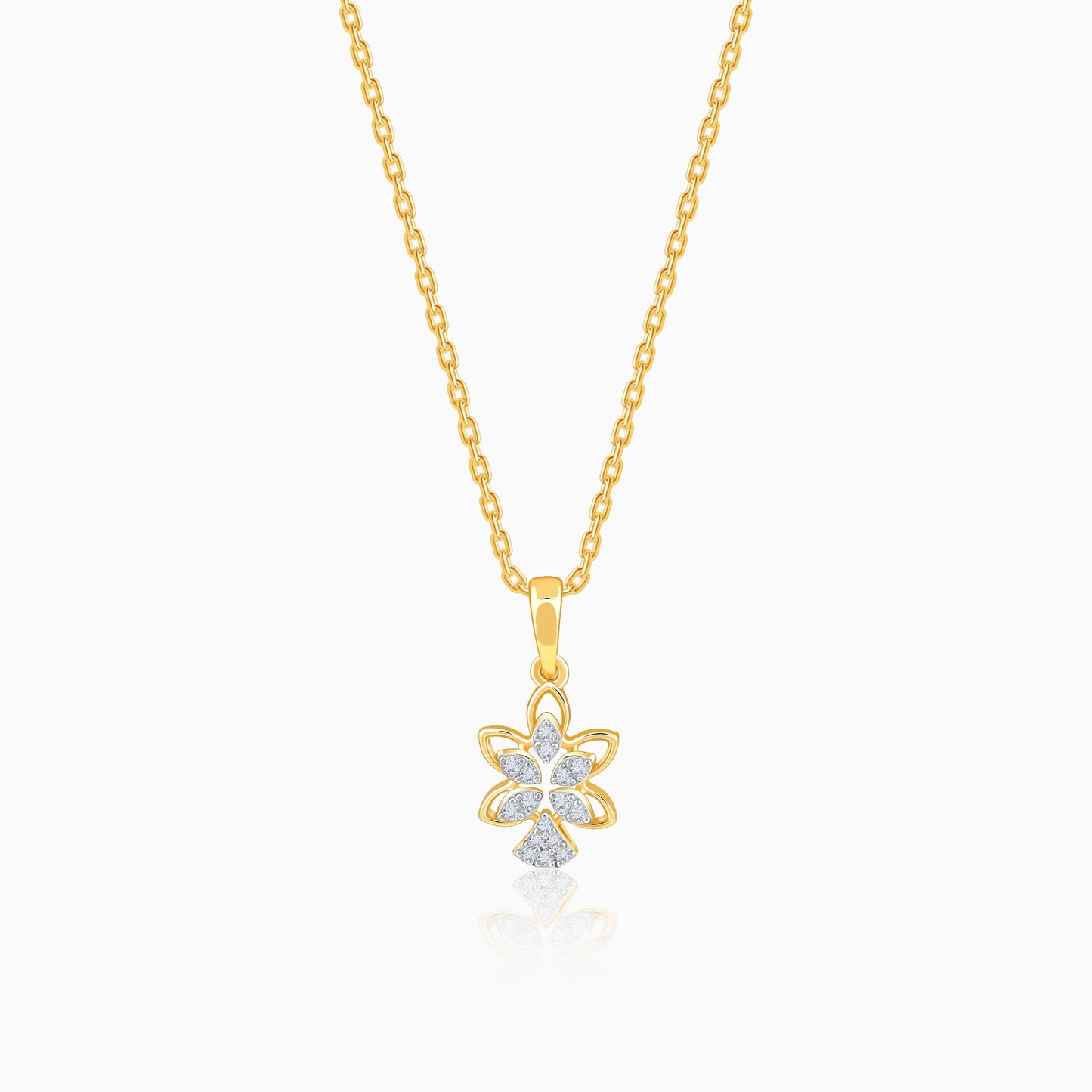 Gold Petal Grace Lab Grown Diamond Pendant