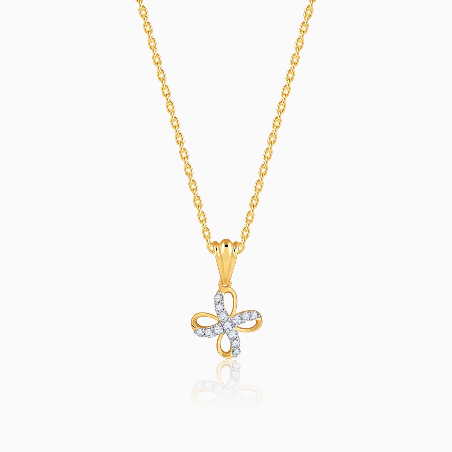 Gold Floral Muse Lab Grown Diamond Pendant
