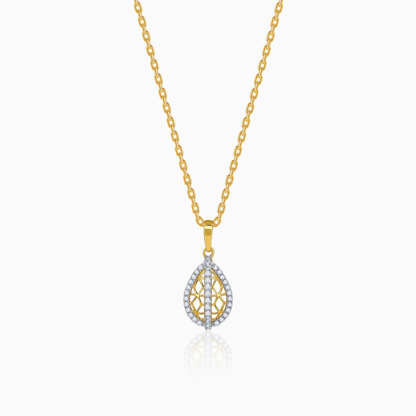 Gold Solene Tear Lab Grown Diamond Pendant