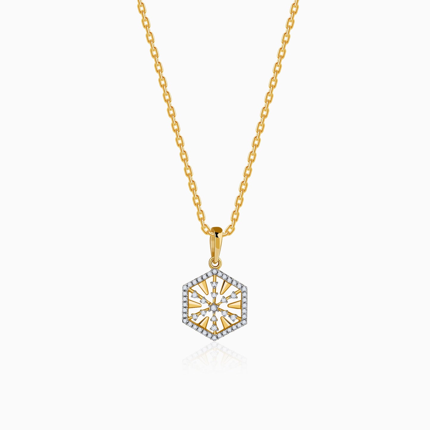 Gold Aurum Edge Lab Grown Diamond Pendant