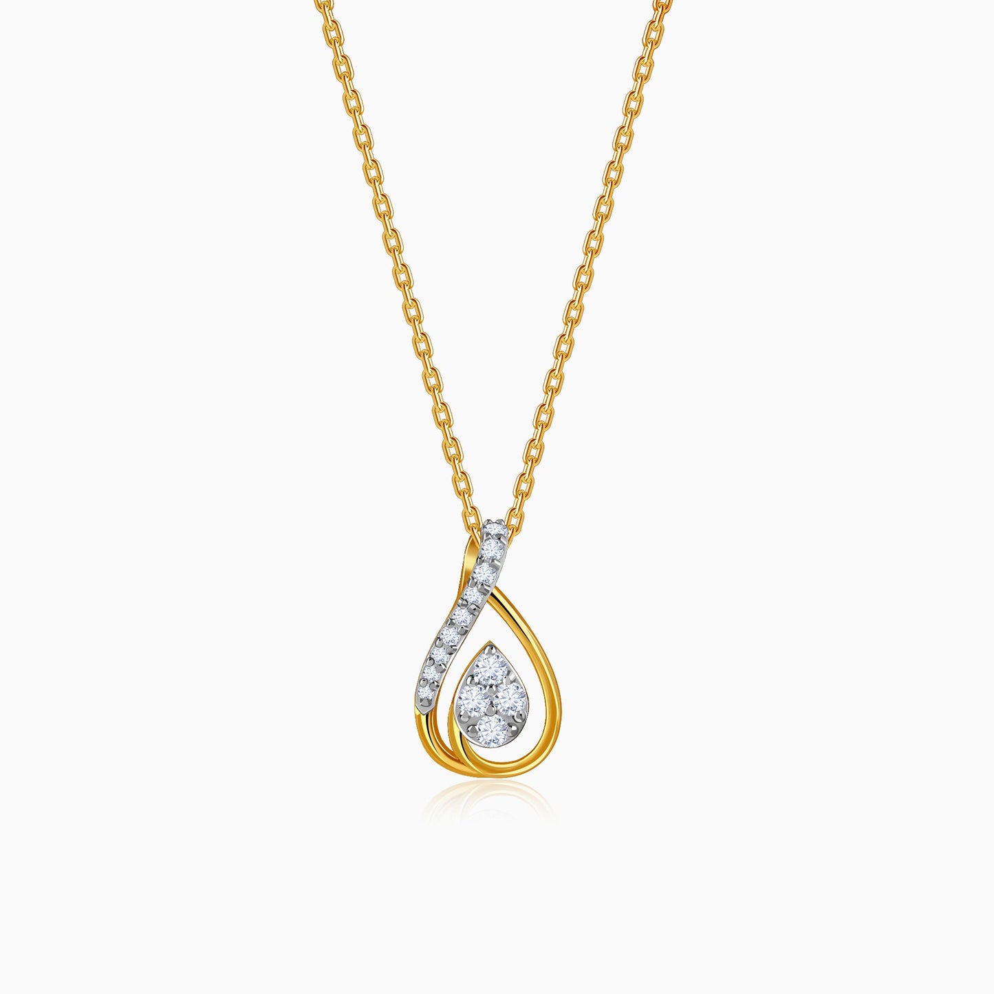 Gold Pear Within Lab Grown Diamond Pendant