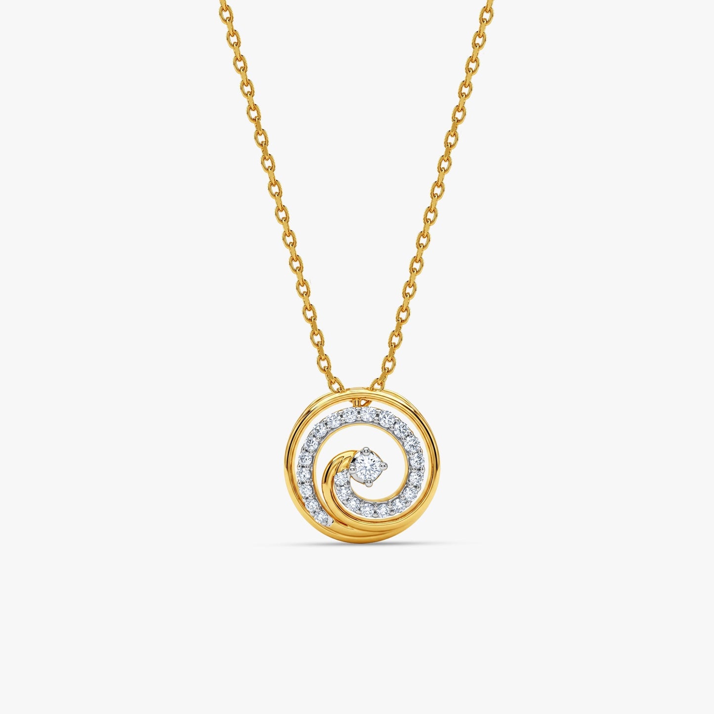 Gold Virelle Spiral Lab Grown Diamond Pendant