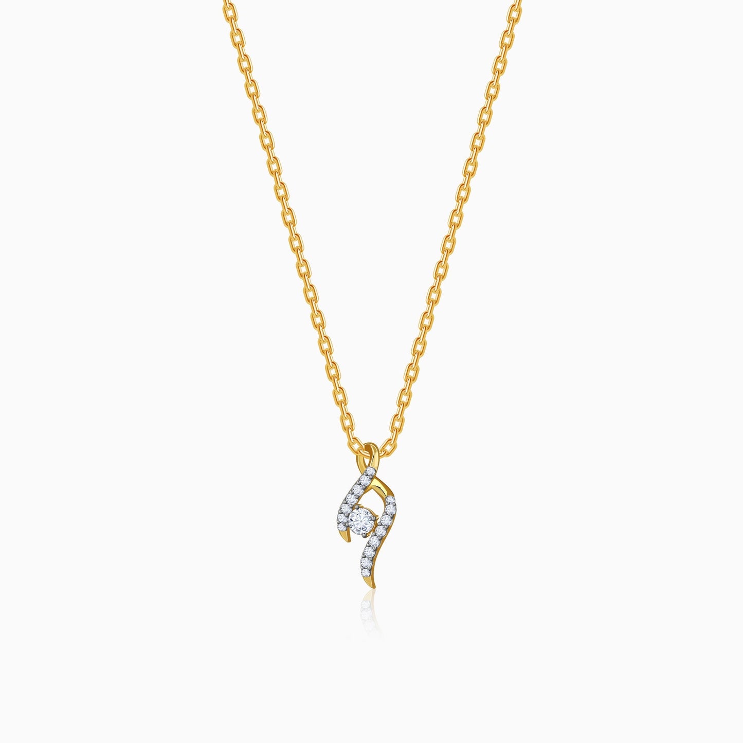 Gold Aurelia Spiral Lab Grown Diamond Pendant
