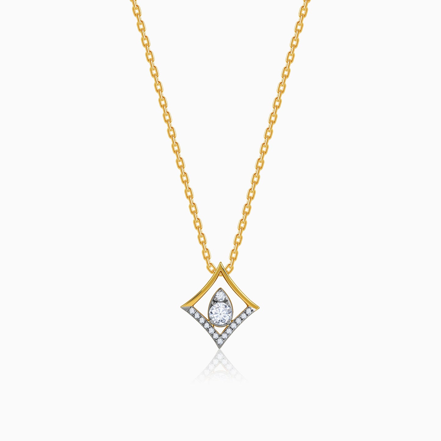 Gold Prism Poise Lab Grown Diamond Pendant