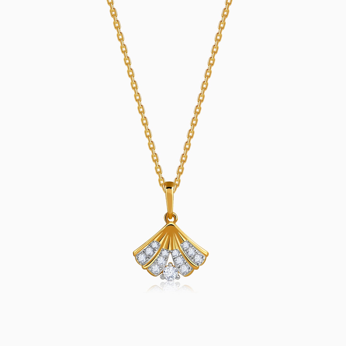 Gold Tidewing Lab Grown Diamond Pendant