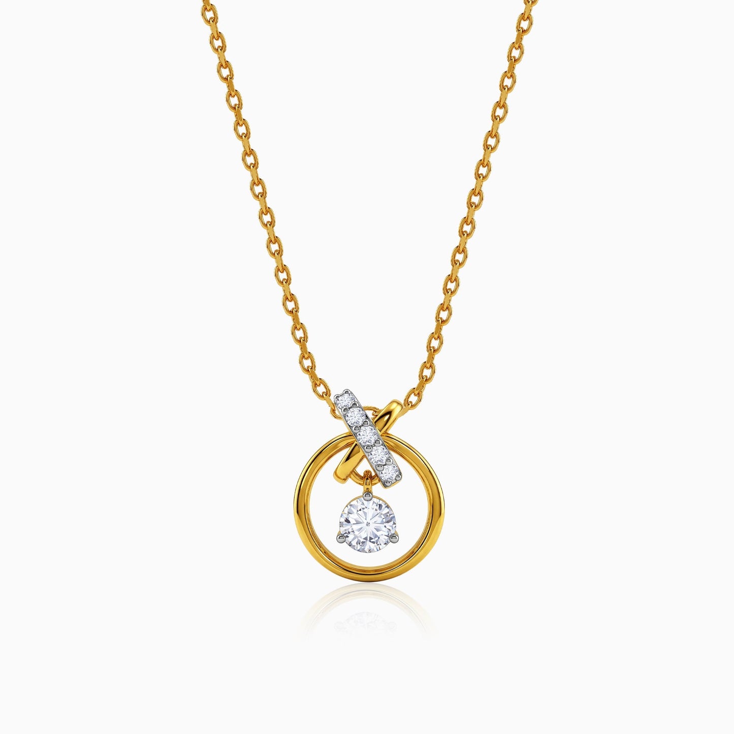 Gold Borealis Lab grown Diamond Pendant