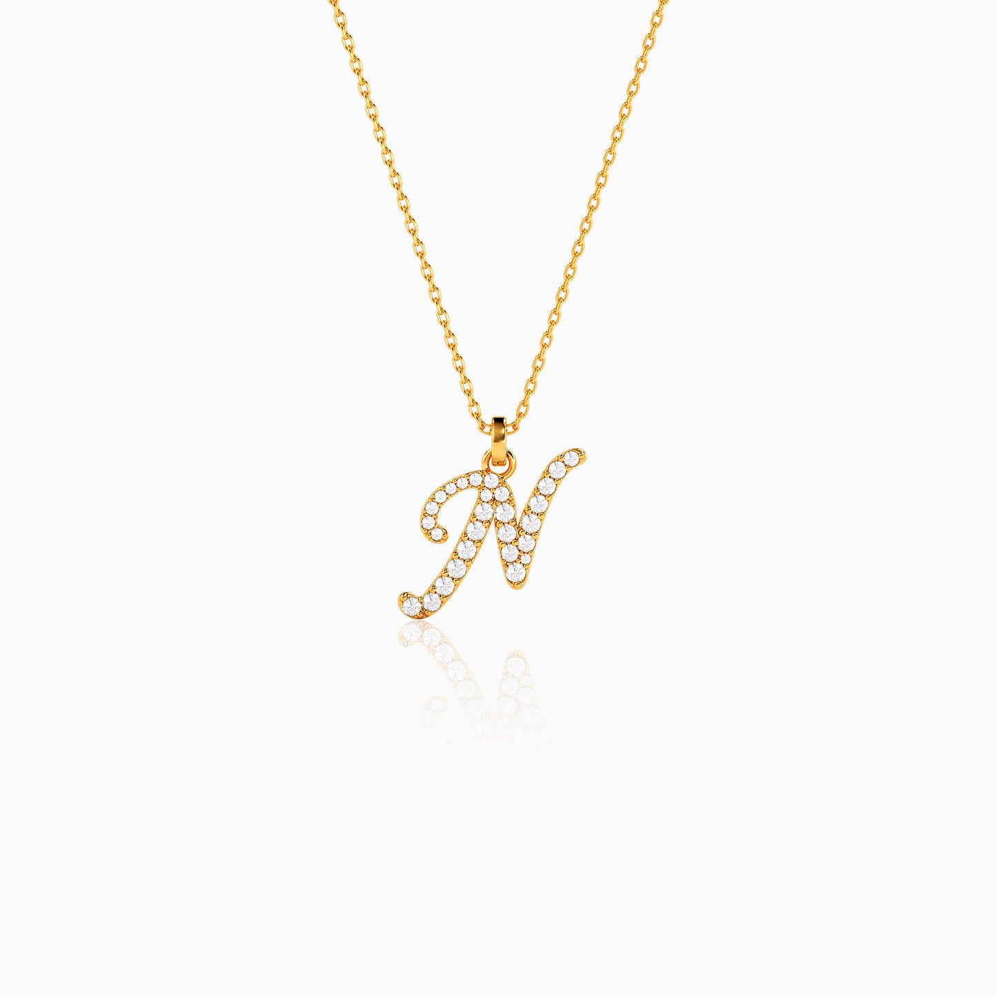 Personalised Gold Glow Lab Grown Diamond Initial Pendant