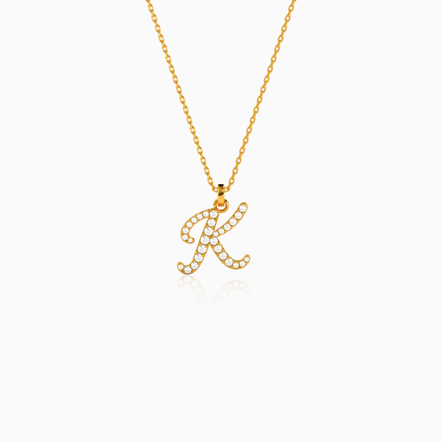 Personalised Gold Shine Lab Grown Diamond Initial Pendant