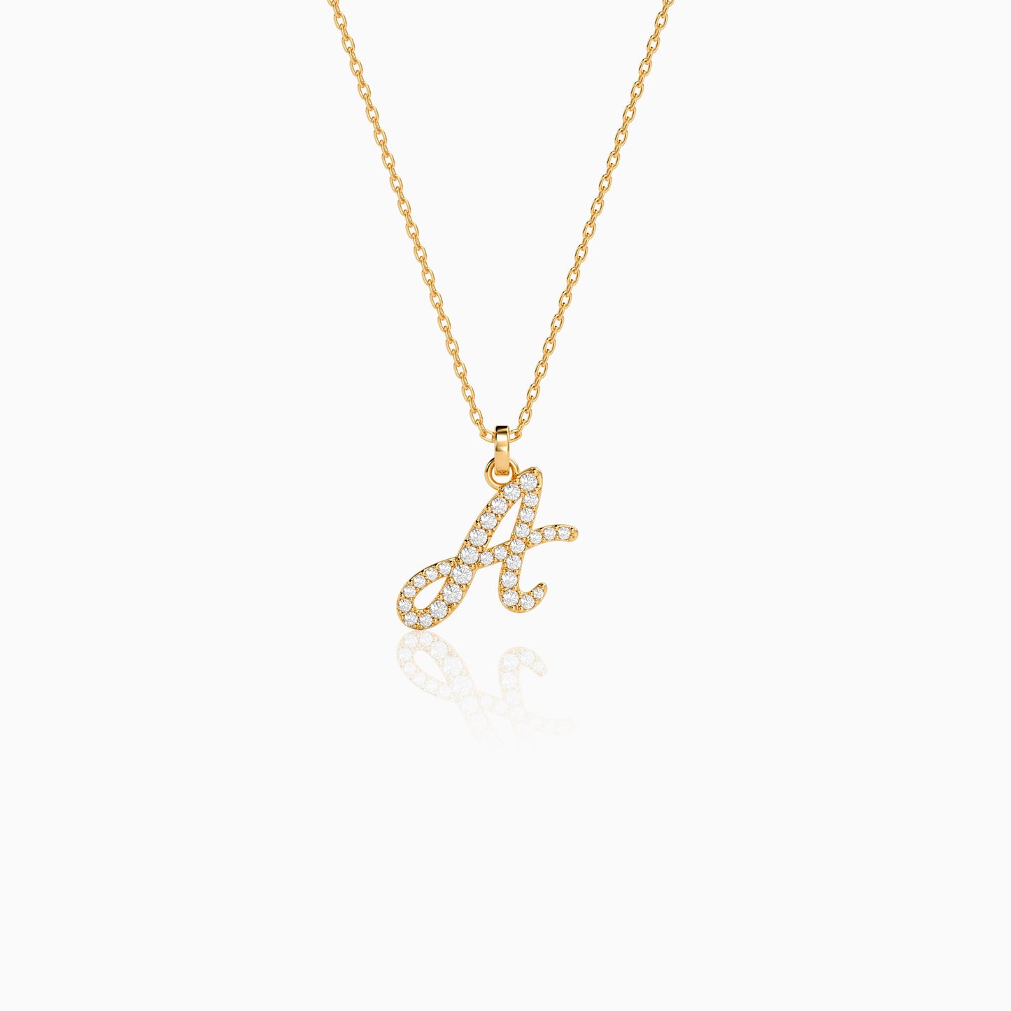 Personalised Gold Sparkle Lab Grown Diamond Initial Pendant