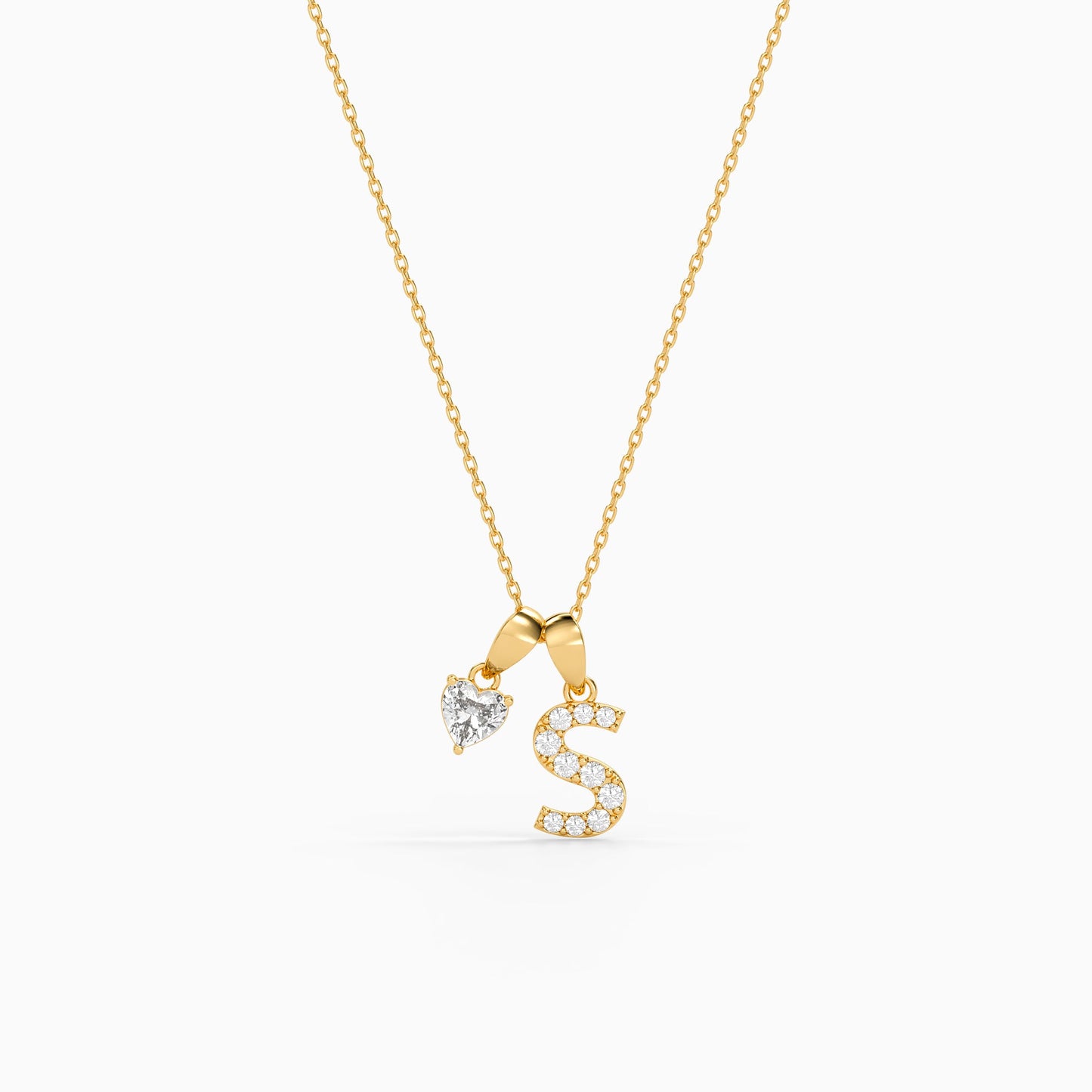 Personalised Gold Lovely Lab Grown Diamond Initial Pendant (9k)