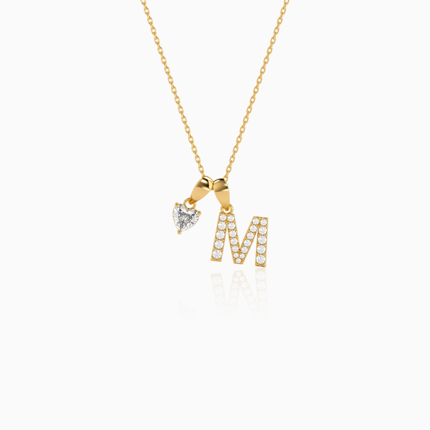 Personalised Gold Love You Lab Grown Diamond Initial Pendant (9K)