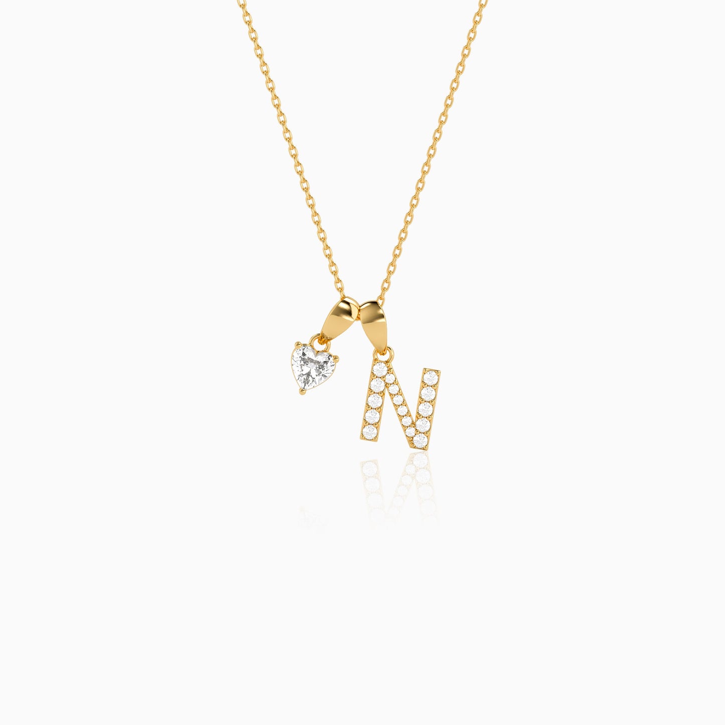 Personalised Gold Heartie Lab Grown Diamond Initial Pendant (9K)