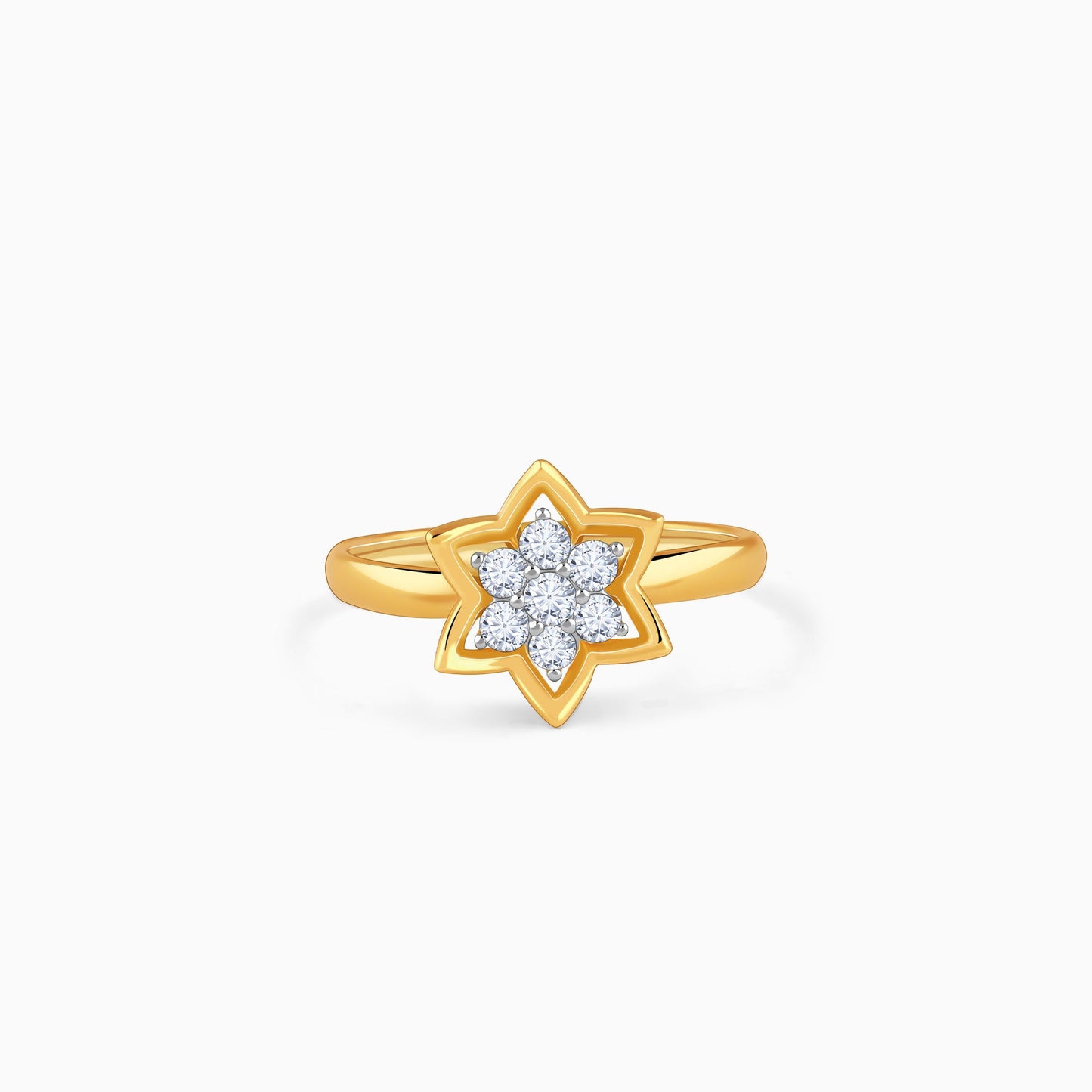 Gold Aurora Star Lab Grown Diamond Ring