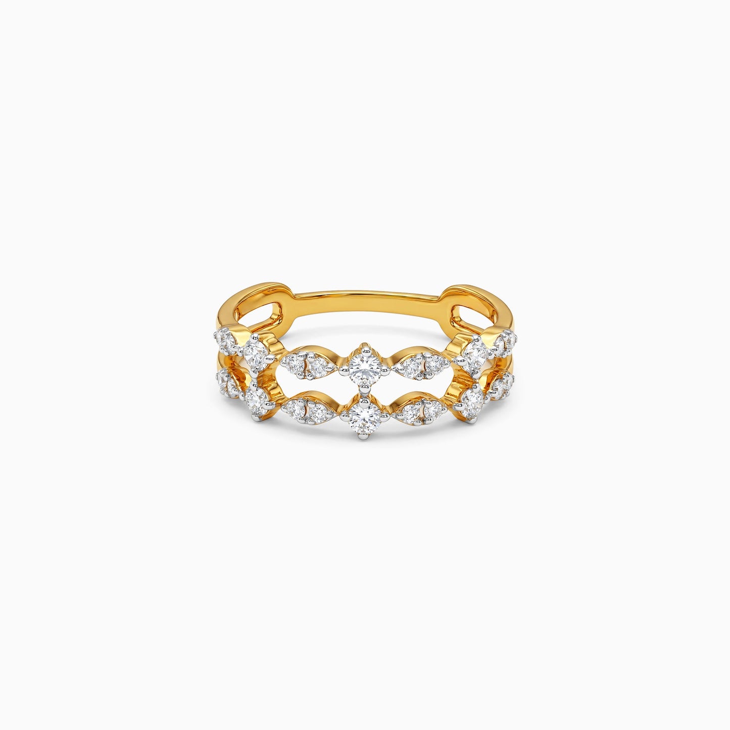 Gold Marquisette Crown Lab Grown Diamond Ring (Size 12)