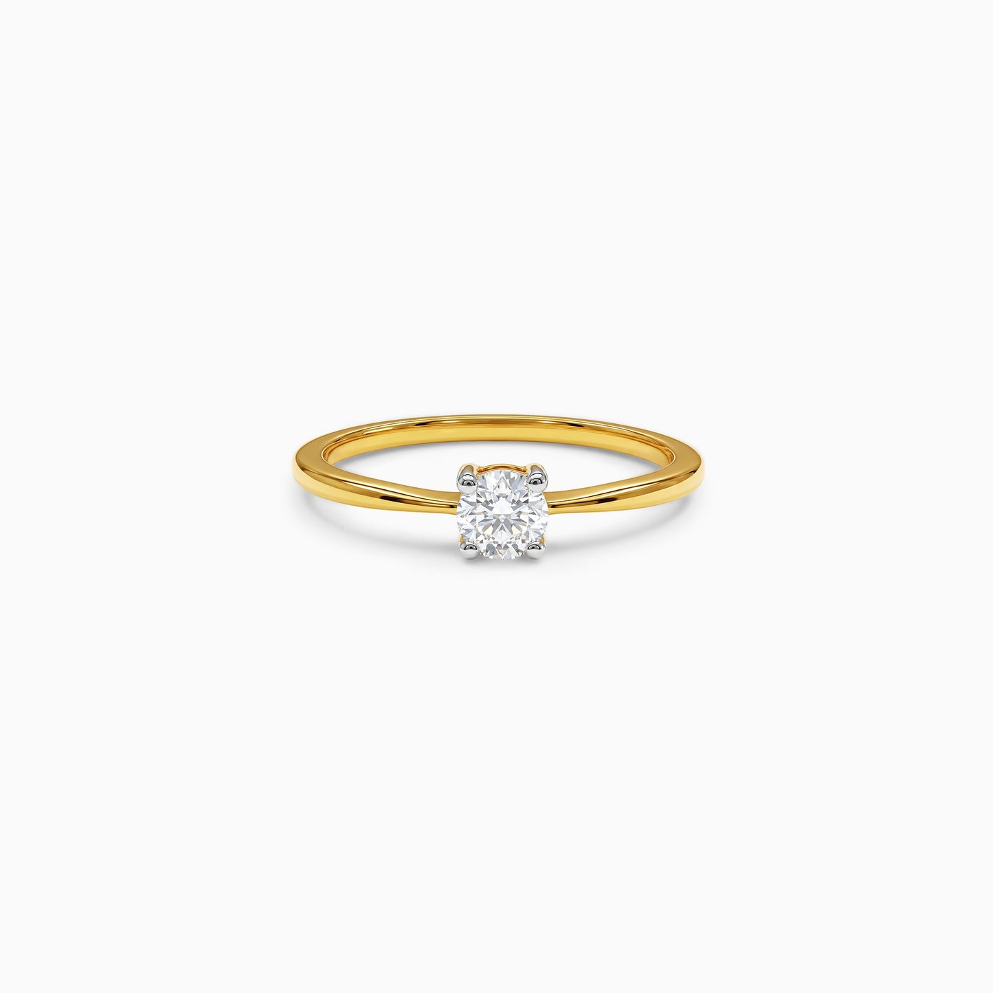 Gold Solitaire Belle Lab Grown Diamond Ring (Size 12)