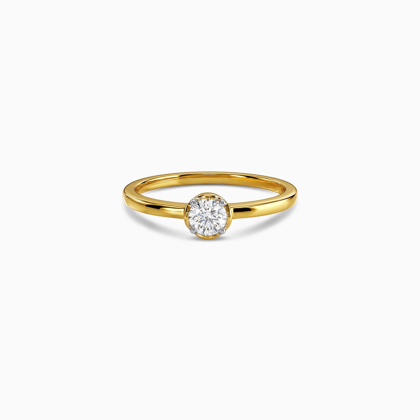 Gold Solene Solitaire Lab Grown Diamond Ring (Size 12)