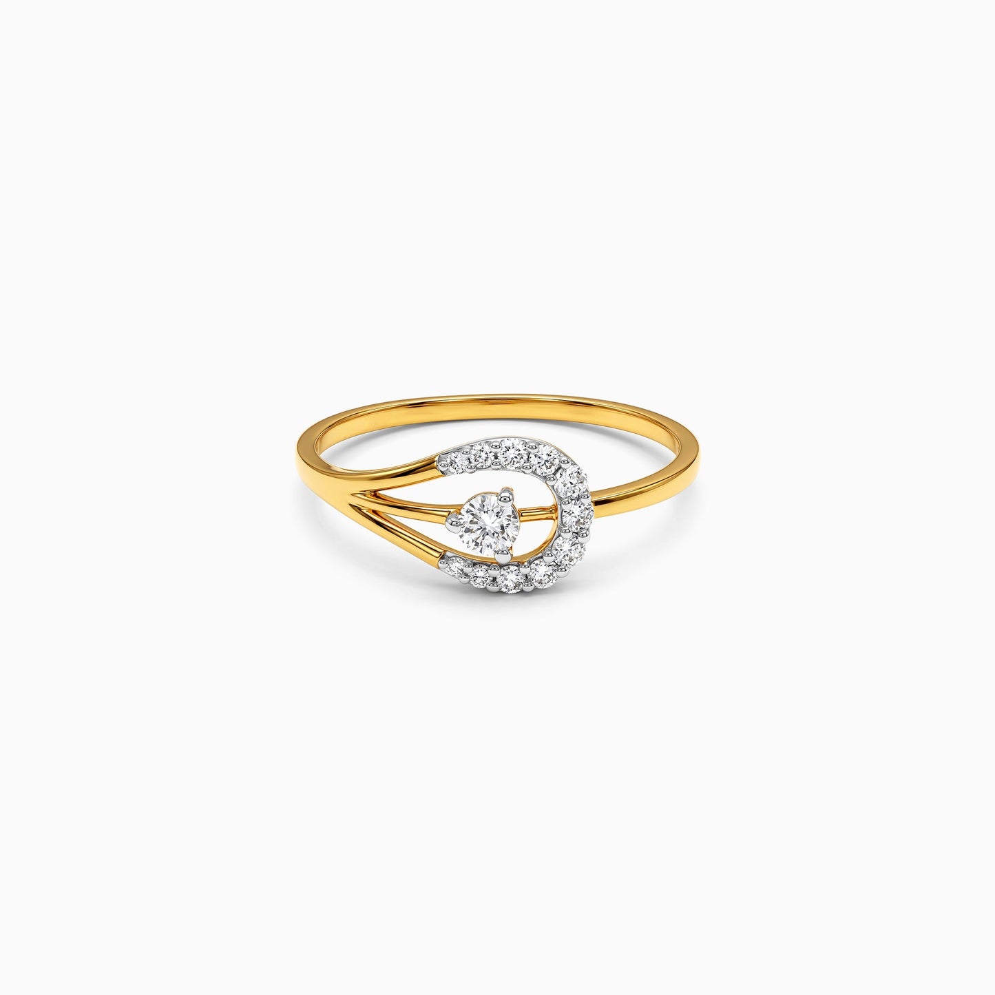 Gold Roselle Arc Lab Grown Diamond Ring (Size 12)