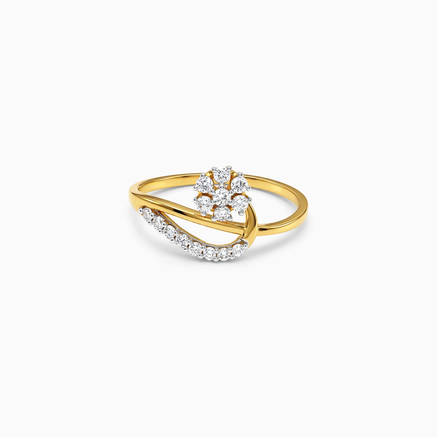 Gold Delance Crown Lab Grown Diamond Ring (Size 12)