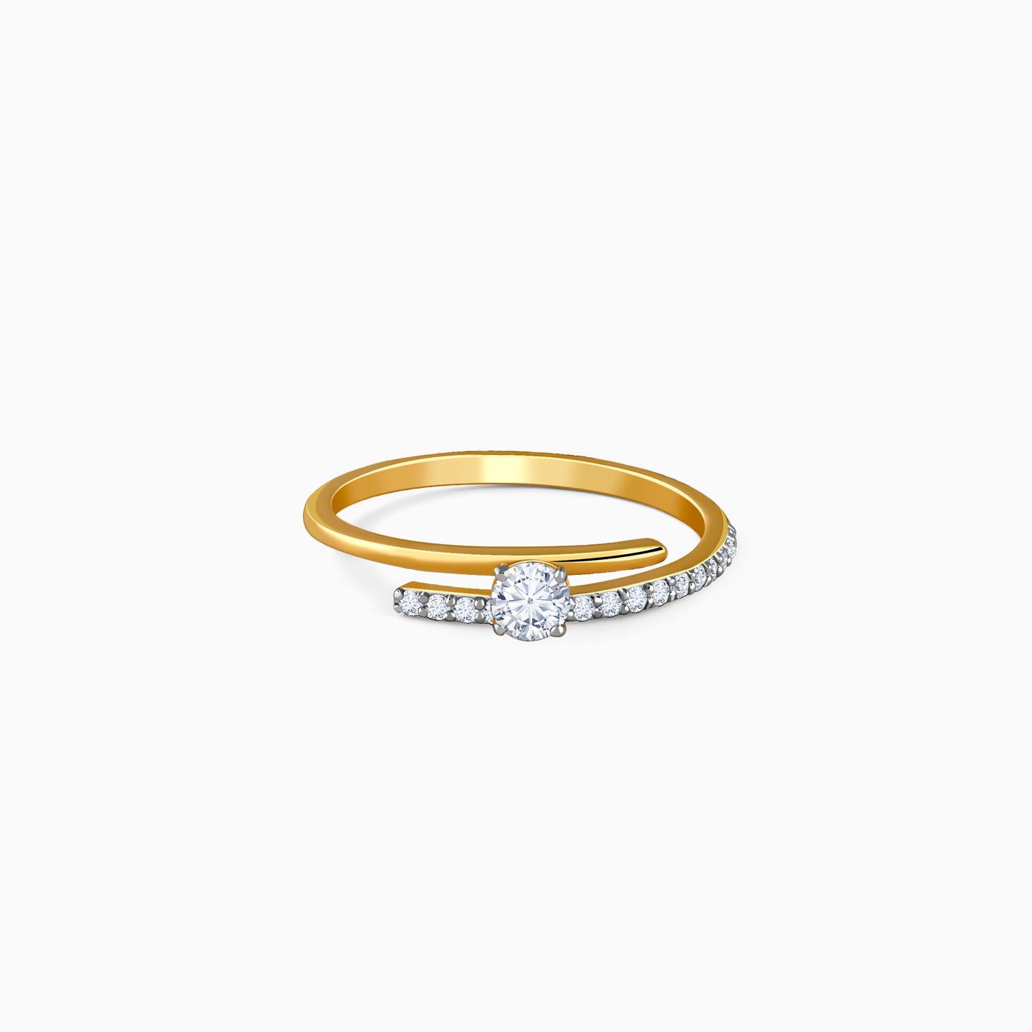 Gold Classic Path Lab Grown Diamond Ring (Size 12)