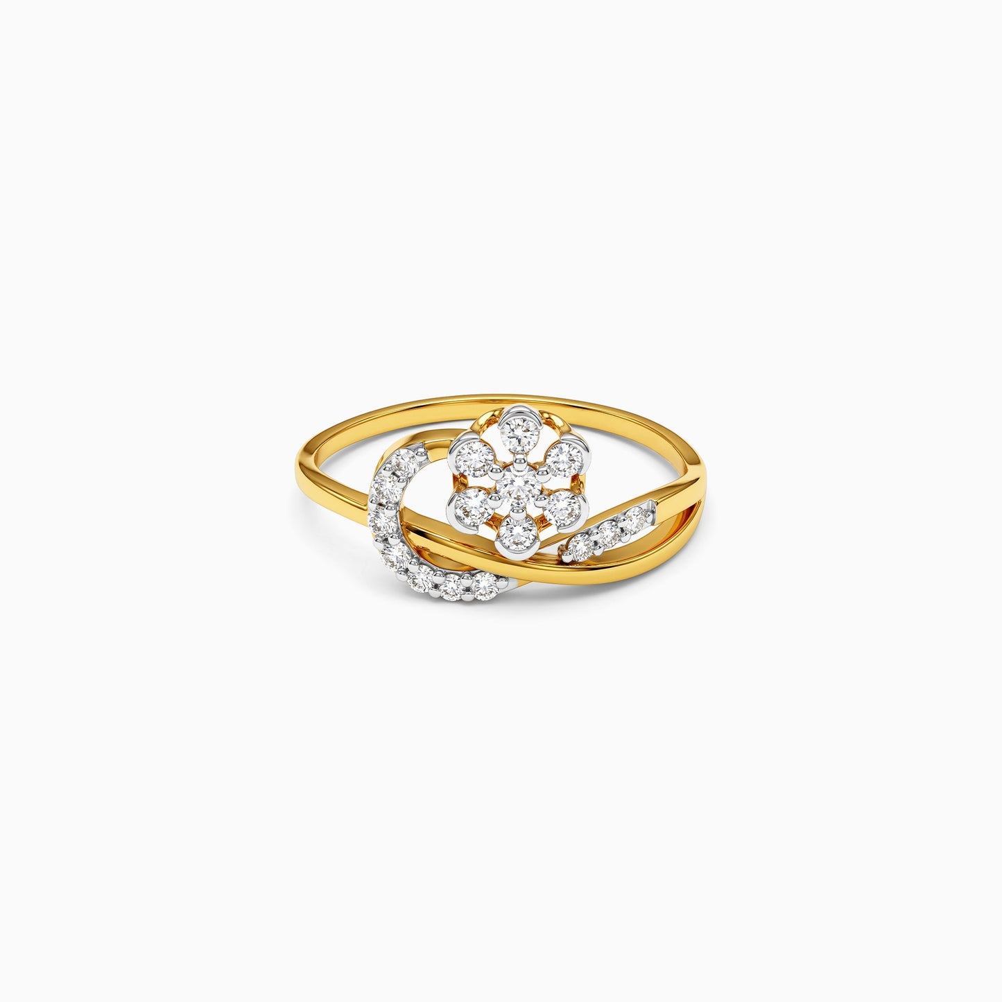 Gold Roseraie Halo Lab Grown Diamond Ring (Size 12)