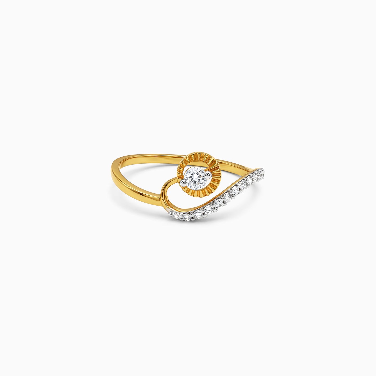 Gold Virelle Spiral Lab Grown Diamond Ring (Size 12)