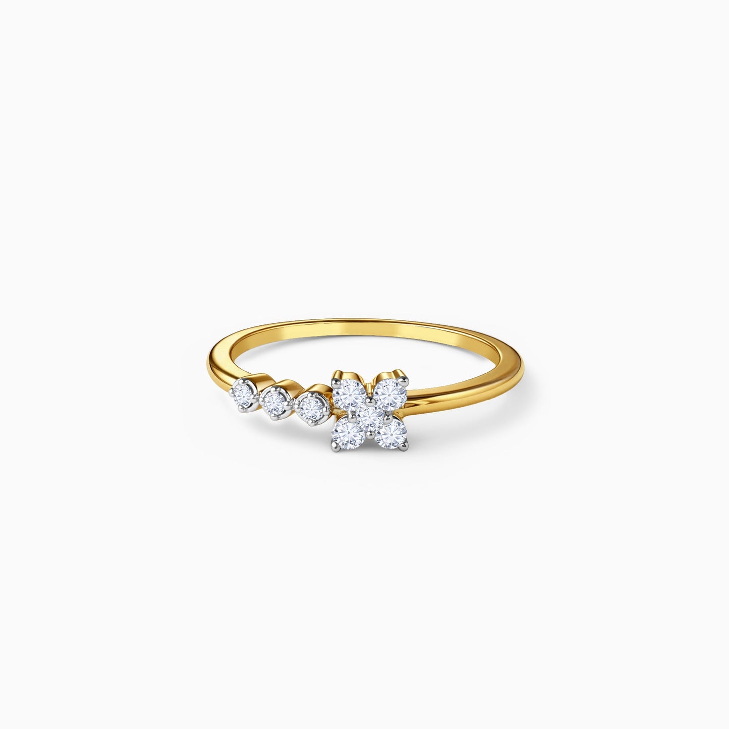 Gold Radiant Petaline Lab Grown Diamond Ring (Size 12)