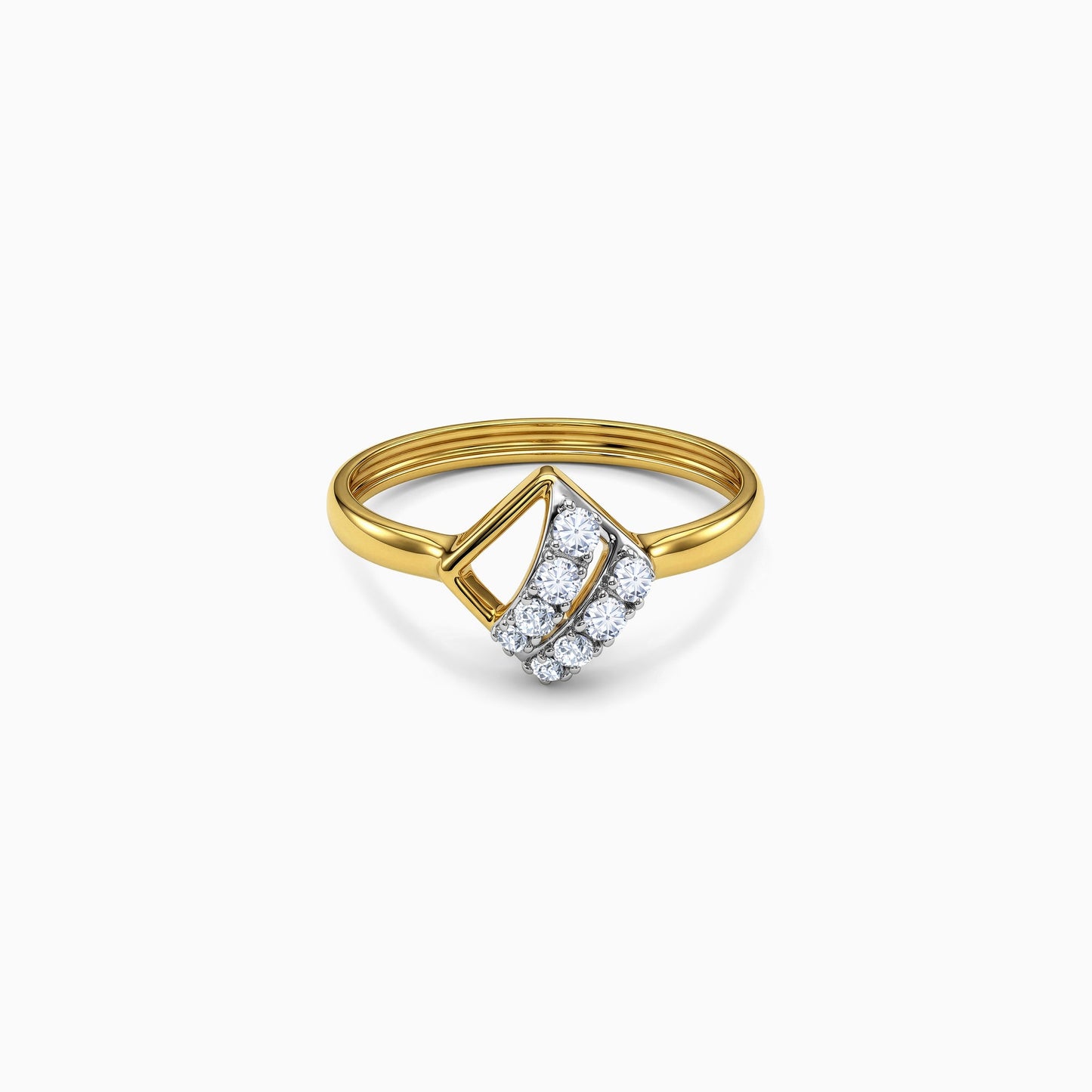 Gold Slant Theory Lab Grown Diamond Ring (Size 12)