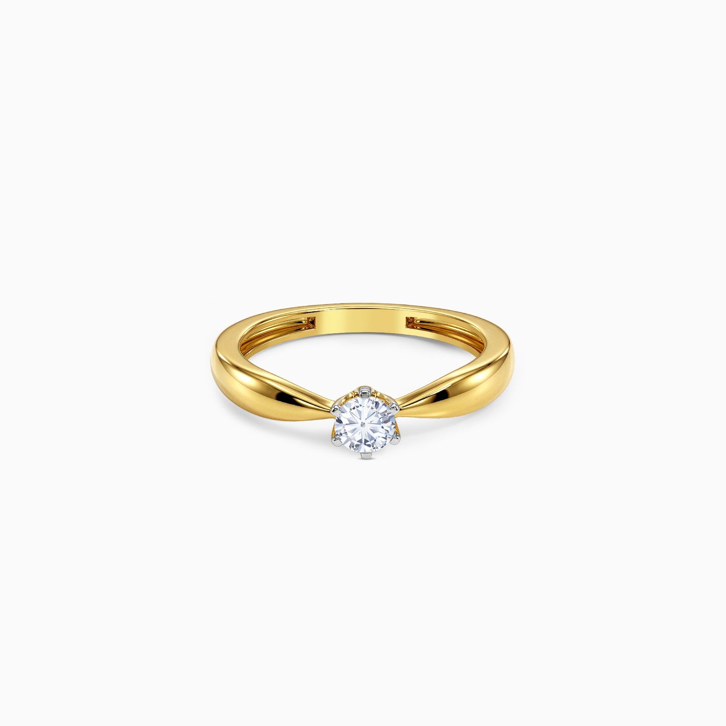 Gold Glowing Grace Solitaire Lab Grown Diamond Ring (Size 12)