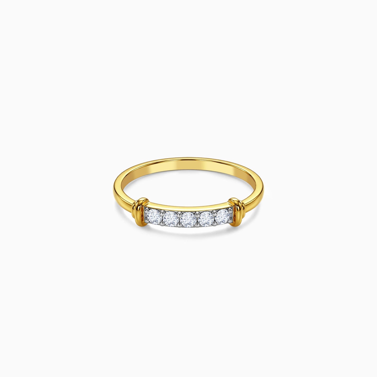 Gold Block Lab Grown Diamond Ring (Size 12)