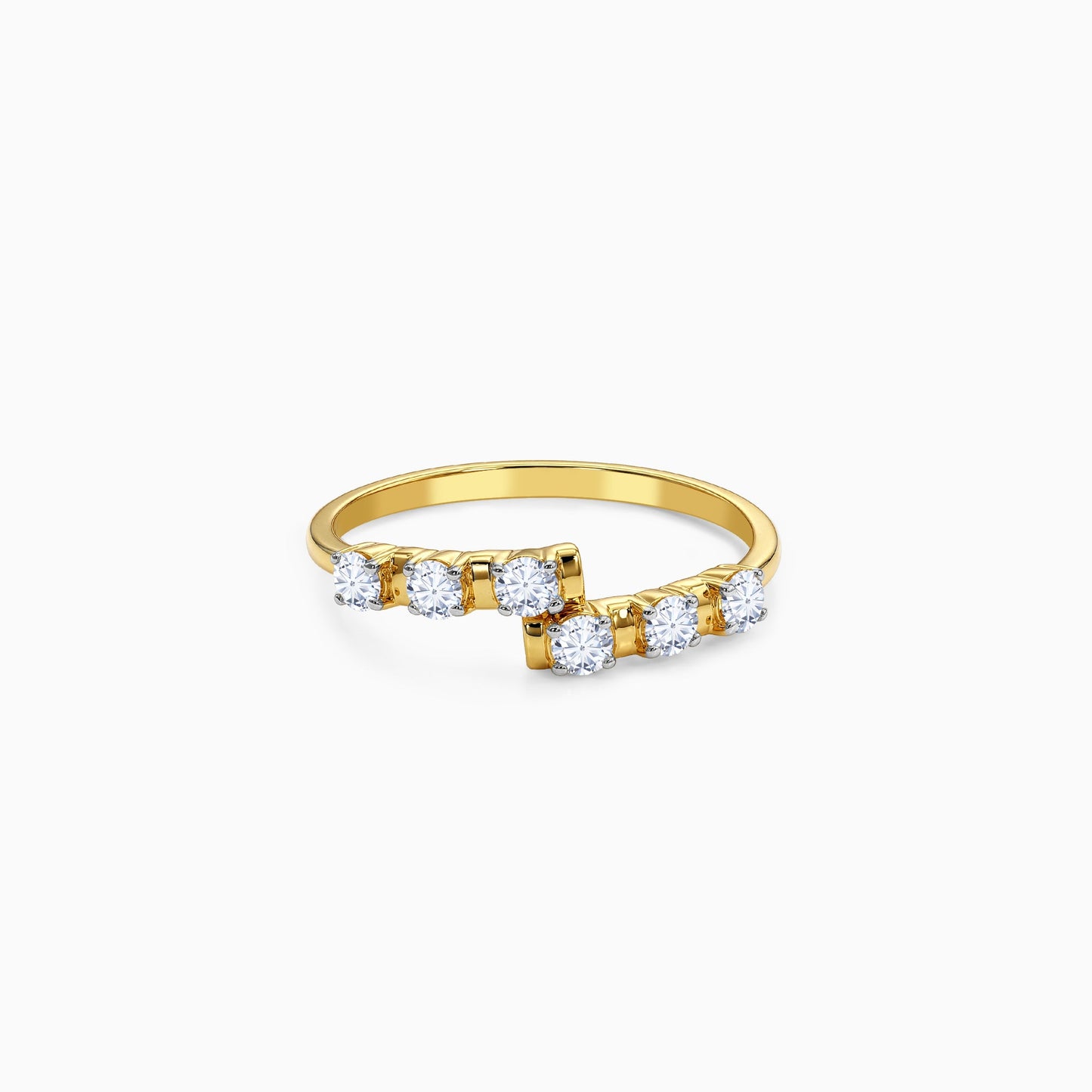 Gold Classic Curve Lab Grown Diamond Ring (Size 12)