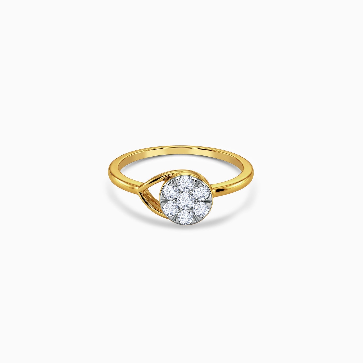 Gold Teardrop Halo Lab Grown Diamond Ring (Size 12)