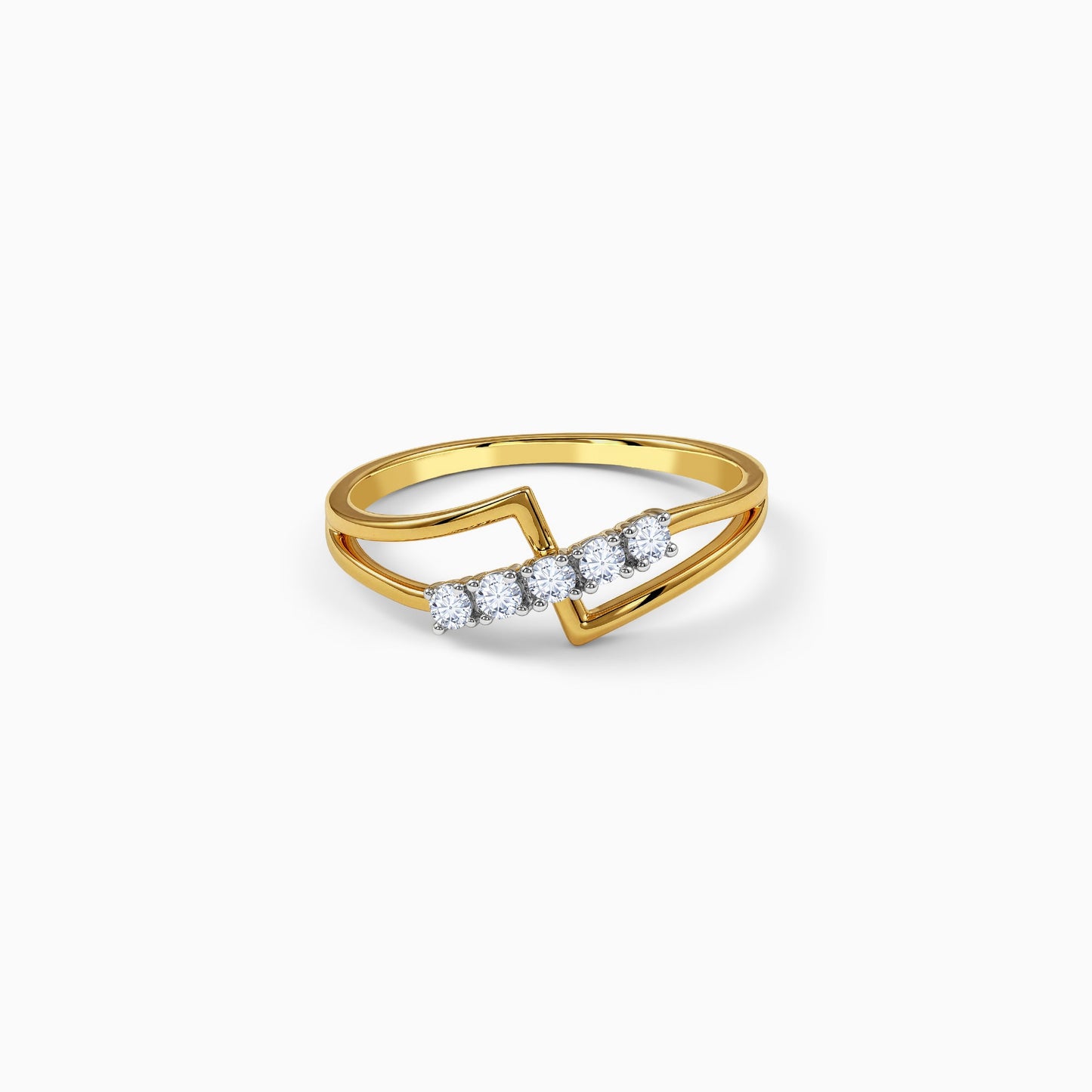 Gold Lustre Whirl Lab Grown Diamond Ring (Size 12)