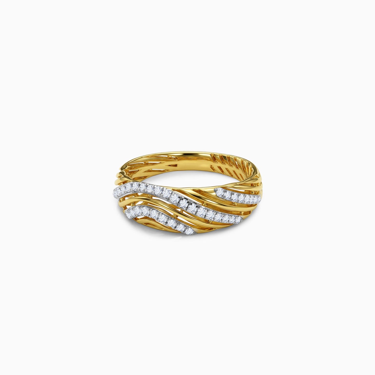 Gold Aurelle Wave Lab Grown Diamond Ring (Size 12)