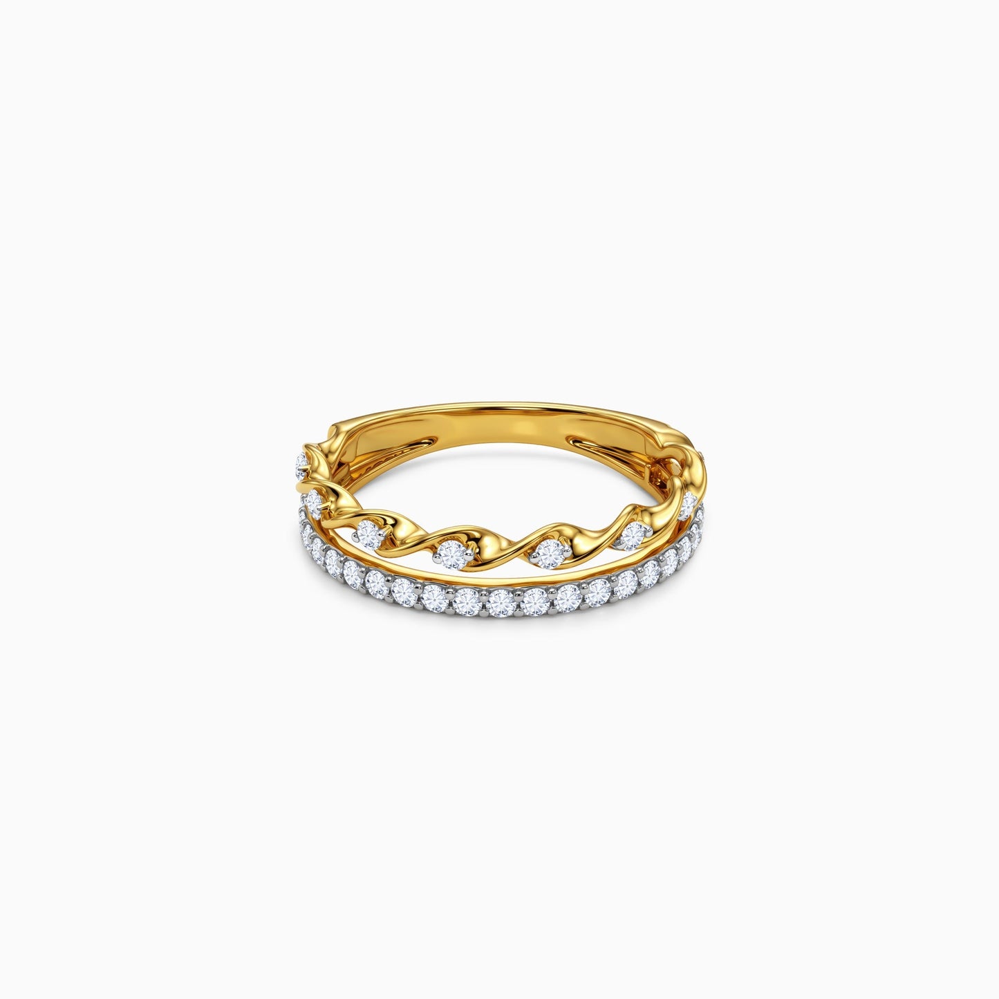 Anushka Sharma Gold Luna Twine Lab Grown Diamond Ring (Size 12)
