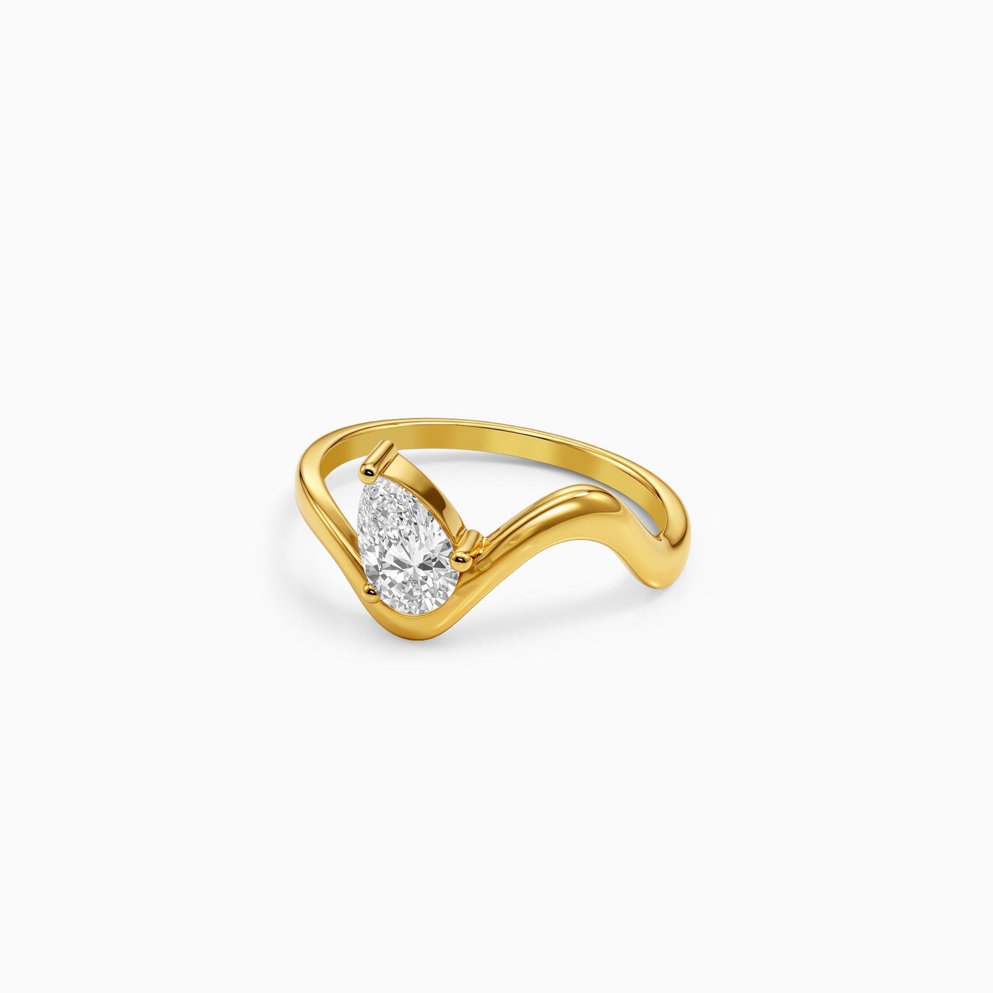 Anushka Sharma Gold Aurora Flame Lab Grown Diamond Ring (Size 12)