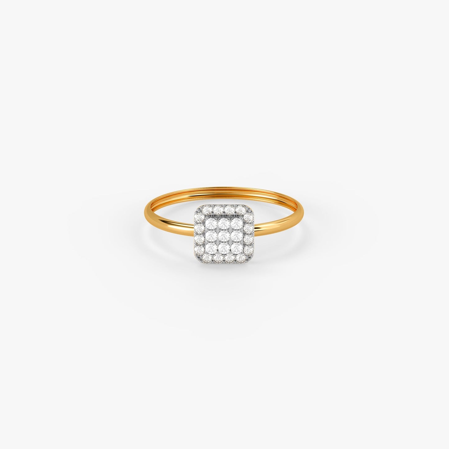 Gold Pretty Cube Lab Grown Diamond Ring (Size 12)