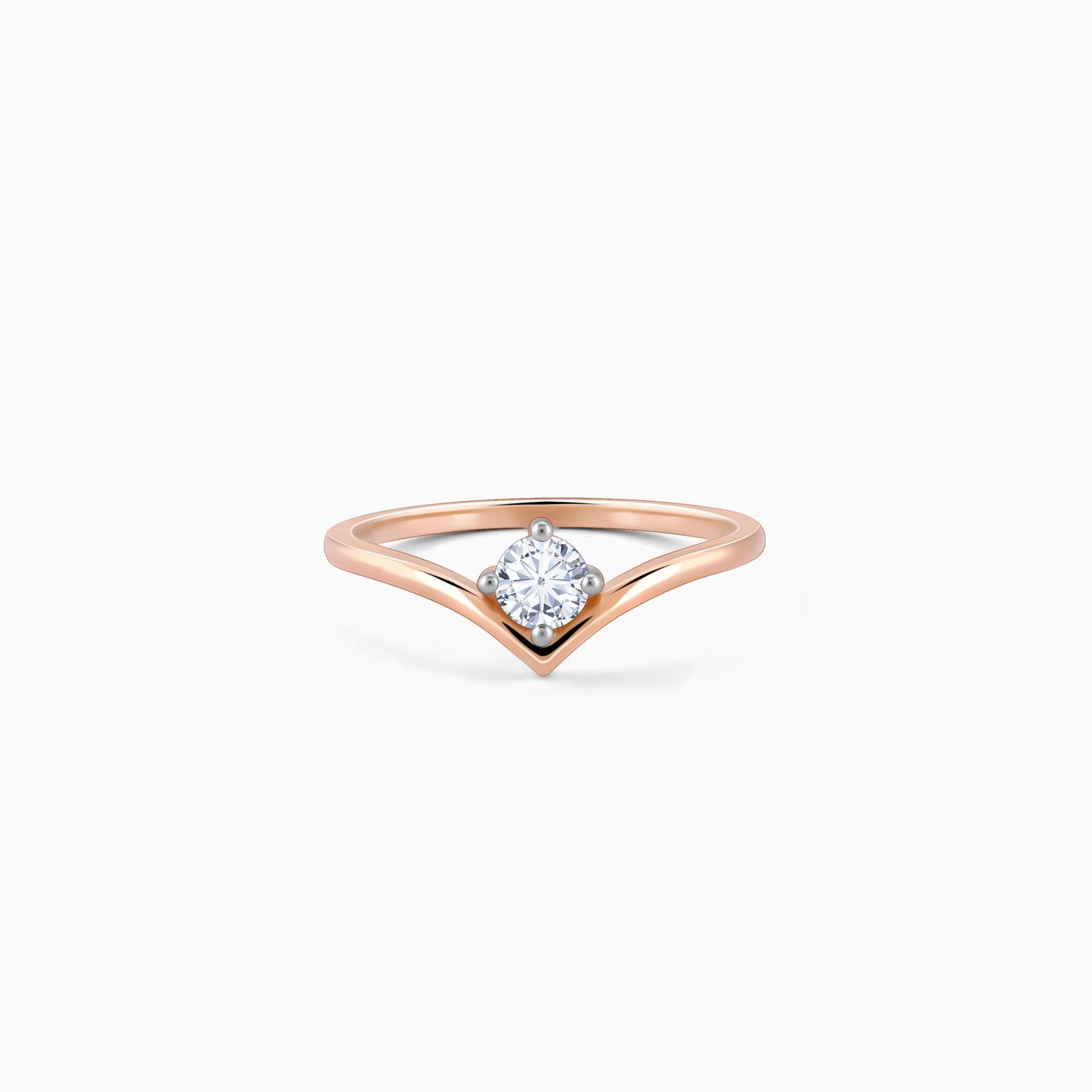 Rose Gold Opal Solitaire Lab Grown Diamond Ring