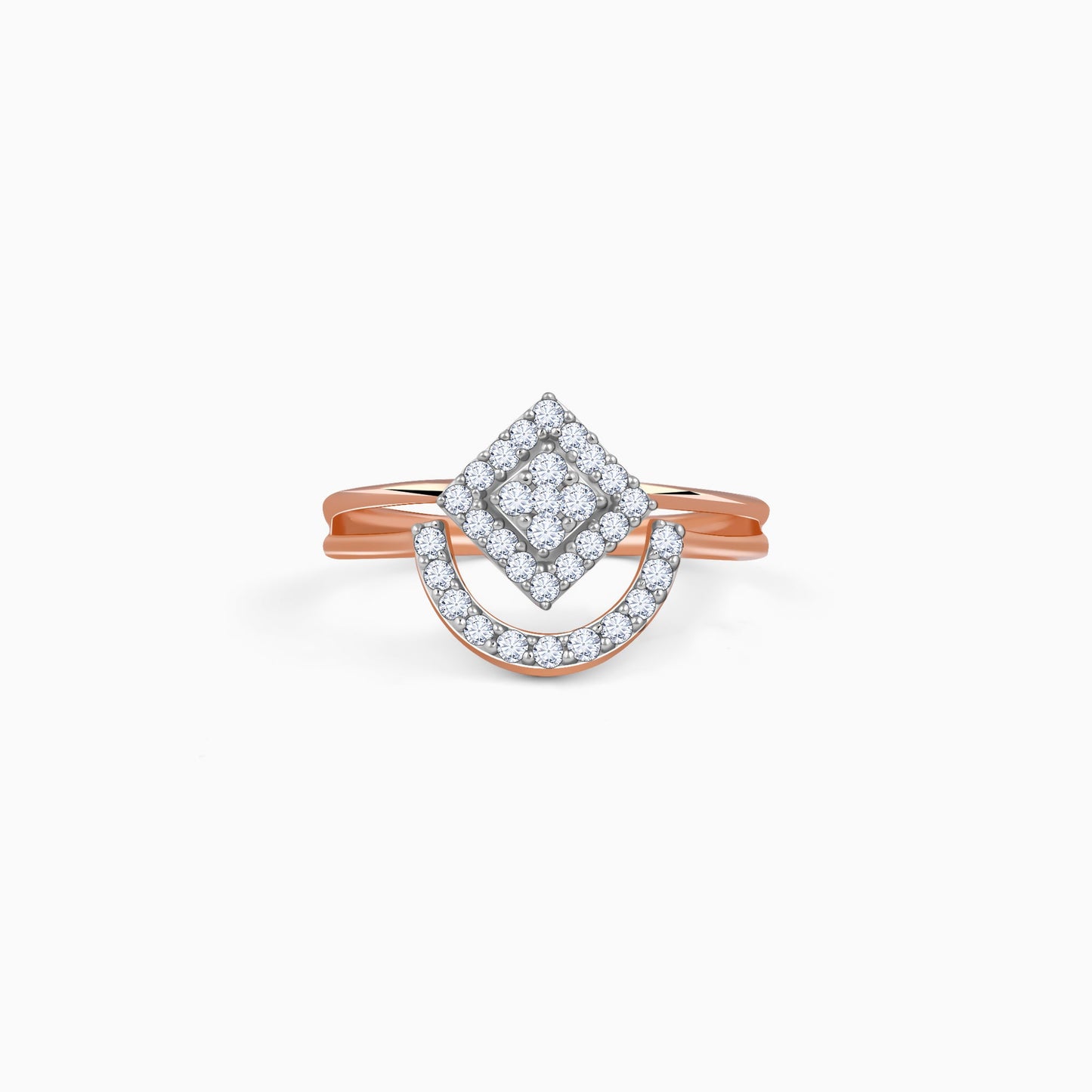 Rose Gold Halo Prism Lab Grown Diamond Ring