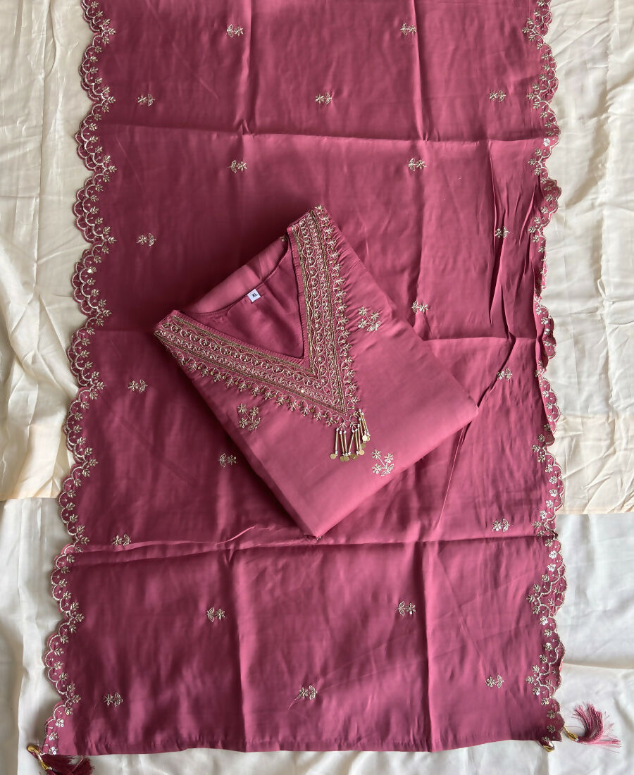 KC Roman Silk Palazzo Suit For Women Wedding Wear Pink